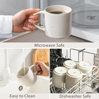 Coffee Mug Set for 4-12oz Ceramic Stoneware Mugs for Coffee, Tea, Cocoa, Microwave & Dishwasher Safe, Speckled White