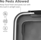 IRIS USA 30 lbs & 11 lbs Combo Airtight Dog Food Storage Container, Stackable Treat Box, 2-Cup Scoop, Wheels, Keep Fresh, Easy Mobility, Dark Gray