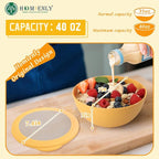 Homienly Wheat Straw Bowls with Lids Salad Bowl 40 OZ Unbreakable Cereal Bowls for Kitchen, RV, Lunch Microwave Safe Camping Bowls Dishwasher Safe Soup Bowls Reusable Food Storage Bowls Multi, 4 Sets