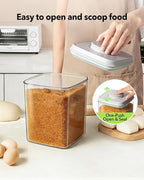 Ankou Food Storage Container Sets, 2.8 Qt *2+ 4.2 Qt *4 Airtight Canisters with Lids and 130ml Scoop, BPA-Free Plastic Pantry Containers for Flour, Sugar, Rice