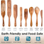 Wooden Spatula Spurtle Set for Cooking, Acacia Wood Kitchen Utensils, Premium Handmade Spurtles for Nonstick Cookware, Heat Resistant, Smooth Finish, Comfortable Grip, 8 Piece