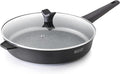 THE ROCK SOHO 12.5-Inch Non Stick Frying Pan with Lid – Nothing Sticks, Never Warps, Lasts Longer, Healthy Skillet with Heat-Resistant Handle, PFOA Free, Dishwasher Safe, Black
