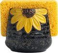 Sunflower Sponge Holder for Kitchen Sink Dish Sponges Holder Fall Autumn Theme Ceramic Kitchen Sink Sponge Holder Yellow Sink Caddy Kitchen Sink Organizer Decor