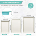3-Pack Blue Ceramic-Coating Baking Sheet Pans, PFOA/PFOS/PTFE-Free Nonstick Cookie Sheet Trays, 0.8mm Thick Heavy Duty, with Diamond Texture, Replacement Toaster Oven Tray for Everyday Baking