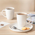 vancasso White Ceramic Coffee Mug Set of 6, 16 Oz Tea Cups with Handle for Latte, Tea, Cappuccino, Milk, Cocoa, Microwave&Dishwasher Safe