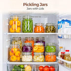 ComSaf 6 Pack 17 oz Airtight Glass Jars with Labels - Ideal for Storing Spices & Tea or Pickling Small Batches of Vegetables and Jams