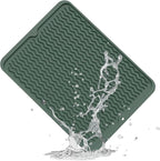 ZLR Silicone Dish Drying Mat & Heat Resistant Trivet (12" x 16") - Waterproof Counter Protector for Air Fryer, Coffee Maker - Non-Slip, BPA Free Kitchen Pad, Easy Clean Dishwasher Safe (Green)