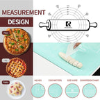 Silicone Baking Mat 20"L x 28"W, Extra Thick Dough Rolling Pad with Measurements and Edge Heightening, Non-stick Food Grade Silicone Pastry Mat for Pastry, Bread, Cookies
