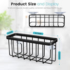 HLOOL Kitchen Sink Sponge Holder, Kitchen Sink Caddy, Sponge Holder for Kitchen Sink Suction, Dish Soap Holder (Black)