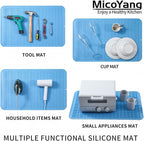 MicoYang Silicone Dish Drying Mat for Multiple Usage,Easy clean,Eco-friendly,Heat-resistant Silicone Mat for Kitchen Counter or Sink,Refrigerator or Drawer Liner Light Blue 4XL 32 inches x 18 inches