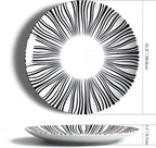10" Black and White Striped Ceramic Plates Set of 6, Zebra Pattern Dinner Plates Set, Minimalist Porcelain Dish Set, Microwave, Oven & Dishwasher Safe