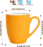 Urbanstrive 16 oz Large Coffee Mugs Set of 6 Ceramic Coffee Mug White Coffee Cups Tea Cups Idea Gift for Women Men House Warming Gifts New Home Office, Orange 6 Pack