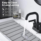 Large Stone Dish Drying Mat for Kitchen Counter, 24"×16", Collapsible Quick Dry Dish Drying Mat, Ultra Absorbent Diatomaceous Earth Mats for Dishes Bottles Cups, Match Any Countertop - Grey
