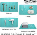 MicoYang Silicone Dish Drying Mat for Multiple Usage,Easy clean,Eco-friendly,Heat-resistant Silicone Mat for Kitchen Counter or Sink,Refrigerator or Drawer Liner Mint 4XL 32 inches x 18 inches