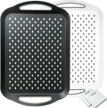 ECOIOU Larger Nonslip Food Serving Tray, 17.9'' x 12'' Grippy Handles Surface Bottom Design, Perfect Trays for Eating, Lap, TV, Couch, Black & White, Set of 2