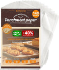 Parchment Paper Sheets, 140 Precut Unbleached Baking Paper Sheets for Oven, Air Fryer, Grilling, Steaming – Non-Stick, Greaseproof Quarter Sheet Liners for Cookies【Food-Safe White, 9" x 13"】