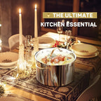 Stock Pot 20 Quart, 3 Ply Stainless Steel Stock Pot with Lid, 20 Quart Soup Pot with Copper Handle, Healthy Stockpots, Induction, Oven, Gas and Dishwasher Safe
