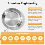 Stainless Steel Pan，Non-Toxic PFAS, PFOA & PTFE Free, Compatible With All Cooktops & Induction Safe, Oven Safe Pan for Searing & Sautéing, Long Lasting Cookware. (12 Inch)