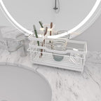 Sponge Holder for Kitchen Sink,Sink Caddy Organizer with Stone Drying Tray, Stainless Steel Kitchen Countertop Organizer for Sponge Soap Dispenser White