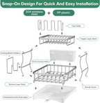 2 Tier Dish Drying Rack,Stainless Steel Dish Rack For Storing Knife Fork Pots&Pans,Dish Drying Rack With Drain Tray For Kitchen Countertops/Sinks,Silver Tiered Dish Rack With Retractable Drain Outlet