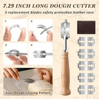 4 Pcs Danish Dough Whisk Set, Include Wooden Danish Dough Whisk, Skinny Spurtle for Sourdough Starter, Doughs Scraper Sourdough Cutter, Doughs Scoring Tool Blades, Bread Making Tools Supplies