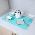 MicoYang Silicone Dish Drying Mat for Multiple Usage,Easy clean,Eco-friendly,Heat-resistant Silicone Mat for Kitchen Counter or Sink,Refrigerator or Drawer Liner Mint 4XL 32 inches x 18 inches