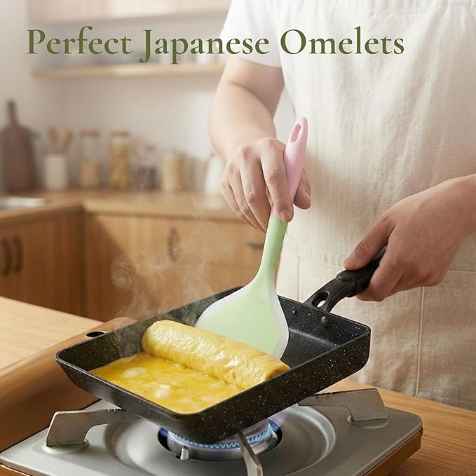 Tamagoyaki Pan - Japanese Omelette Pan Nonstick PFOA-Free - Japanese Egg Pan - Omelet Pan - Square Frying Pan Rolled Omelette Egg Roll - Tamago Skillet 7x6 All Stovetops