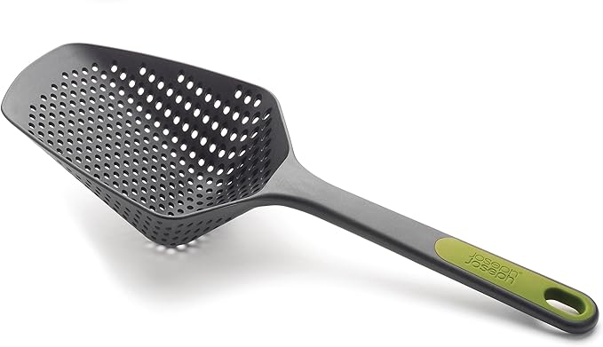 Joseph Joseph 10160 Scoop Colander Strainer Slotted Spoon, Large, Gray/Green