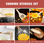 RAXCO Cooking Utensils Set,12-Piece Kitchen Utensils and Accessories,6-Piece Knife set,utensilios de cocina,Khiki