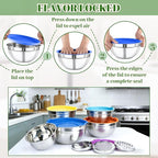 Mixing Bowls with Lids Set - 5 Nesting Mixing Bowls, 3 Grater Attachments, Airtight Lids, Stainless Steel Mixing Bowls for Mixing & Serving, Size 1.5/2.1/3.5/4/4.5 QT, Colorful