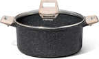 CAROTE Nonstick Stock Pot with Lid Soup Pot, 6 Quart Casserole with Lid, Easy to Clean Non Stick Cooking Pot,Pasta Pot