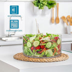 MDLUU Large Glass Salad Bowl,156 Fl Oz, Glass Fruit and Trifle Bowl, Mixing and Serving Bowl for Salads, Dessert, Cake