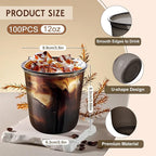 KesaPlan 100 Pcs 12 oz Black Clear Plastic Cups, Disposable Stemless Wine Glasses for Halloween Graduation Party, Round Bottom Plastic Cocktails Cups, Disposable Cold Drinks Cup for Birthday Wedding