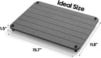 Razborci Stone Dish Drying Mat for Kitchen Counter, Water Absorbing Bathroom Tray Sink Organizer, Diatomaceous Earth Countertop Dish Rack Riser Sponge Holder Soap Dish, Dark Gray, 16" x 12"