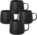 Ceramic Rock-Textured Coffee Mugs Gift Set, 17 oz Mug Set of 4, Large Capacity Coffee Cup Set Tea Cup tazas para café Big Stoneware Mug for Latte, Hot Chocolate, Cocoa, Cappuccino