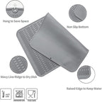 MicoYang Silicone Dish Drying Mat for Multiple Usage,Easy clean,Eco-friendly,Heat-resistant Silicone Mat for Kitchen Counter or Sink,Refrigerator or Drawer Liner Grey 3XL 28 inches x 18 inches