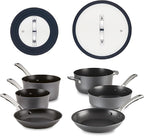 Rachael Ray Cook + Create Hard Anodized Nonstick Cookware/Pots and Pan Set, 10 Piece - Black