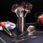 Copper Kitchen Utensils Set,13 Pieces Stainless Steel Cooking Utensils Set With Titanium Rose Gold Plating,Kitchen Tools Set With Utensil Holder For Non-Stick Cookware Dishwasher Safe (13 Packs)