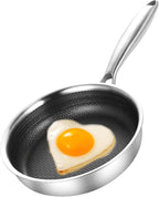 DELARLO 5.5inch Tri-Ply Stainless Steel Omelette Pans,Single Egg Frying Pan Nonstick Frying Pan, Small Pan for Steak, Durable Chef's Pan, Induction Skillets, Compatible with All Cooktops, Up to 600℉