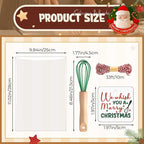Baderke 20 Sets Baking Gifts Set Includes 8 Inch Silicone Whisk with Wood Handle Wired Stainless Steel Whisk Set Greeting Cards Plastic Bags for Party Birthday Christmas Stuffers Gift(Green)