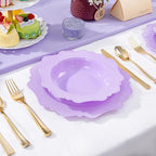 COLOSUS 60 Pack Lavender Purple Plastic Bowls, 12 oz Disposable Soup Bowls, Premium Plastic Dessert Bowls,Heavy-duty Salad Bowl for Party, Wedding, Dinner and Catering