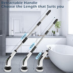 Bomves Electric Spin Scrubber, Cordless Cleaning Brush Scrubber for Home, 8 Replaceable Brush Heads-90Mins Work Time, 3 Adjustable Size, 2 Speeds for Bathroom Shower Bathtub Glass Car