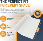 Shelf Liner Drawer Liner for Kitchen Cabinets Non-Adhesive by Linda’s Essentials (17.7 x 240 Inches) - Non-Slip Easy Clean Kitchen Cabinet and Cupboard Protector, Waterproof Mat, Clear Roll