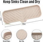 Zulay Kitchen Large Silicone Sponge Holder (12x4) – Flexible Sink Organizer Tray for Kitchen & Bathroom – Multipurpose Soap Dish for Sponges, Makeup, Trinkets & More (Ivory)