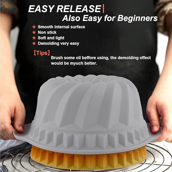 28 PCS Nonstick Silicone Baking Pans Set,With Baking Pan Cake Molds,Fluted Pans,Donut Pan,Muffin Pan,Nonstick Cake Pan Reusable Tube Oven Baking Mold for Muffin, Cake, Bread(Light Grey)