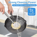 Kitchen Scrub Brush with Handle, Non-Scratch Extra Strong Cleaning Brush for Wok, Cast Iron, Pans, Oven Racks, Air Fryer - Strong Model