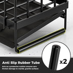 Sponge Holder for Kitchen Sink – Rustproof Stainless Steel with Detachable Drainboard, Brush Rack & Towel Bar | Compact, Non-Slip Design for Countertop Bathroom