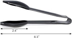 New Star Foodservice 42290 Utility Tong, High Heat Plastic, Straight Edge, 6 Inch, Set of 12, Black