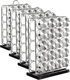 Amazon Basics 20 Jars Spice Organizer Rack, Silver (Pack of 4)