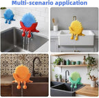 Smiley Face Sponge Holder – Sponge Holder for Kitchen Sink Hanging, Funny Sponge Holder, No Tools Installation, Spac-Saving & Quick Drying Sponge Storage Organizer (Purple)